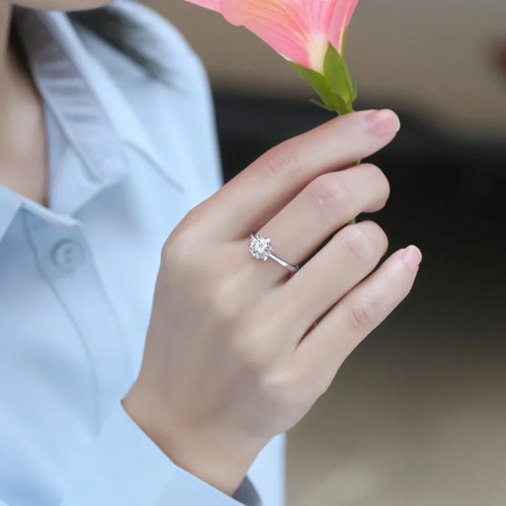 Certified 3ct. t.w. Moissanite Diamond Engagement Ring NEW - Picture 6 of 10